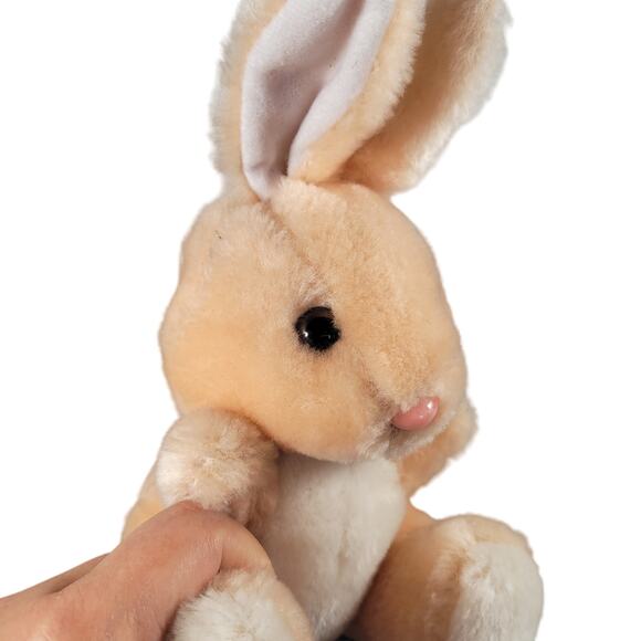 Vintage 1987 Applause Woodland Bunny Plush Rabbit 8" Peach White Stuffed Animal - Picture 6 of 12